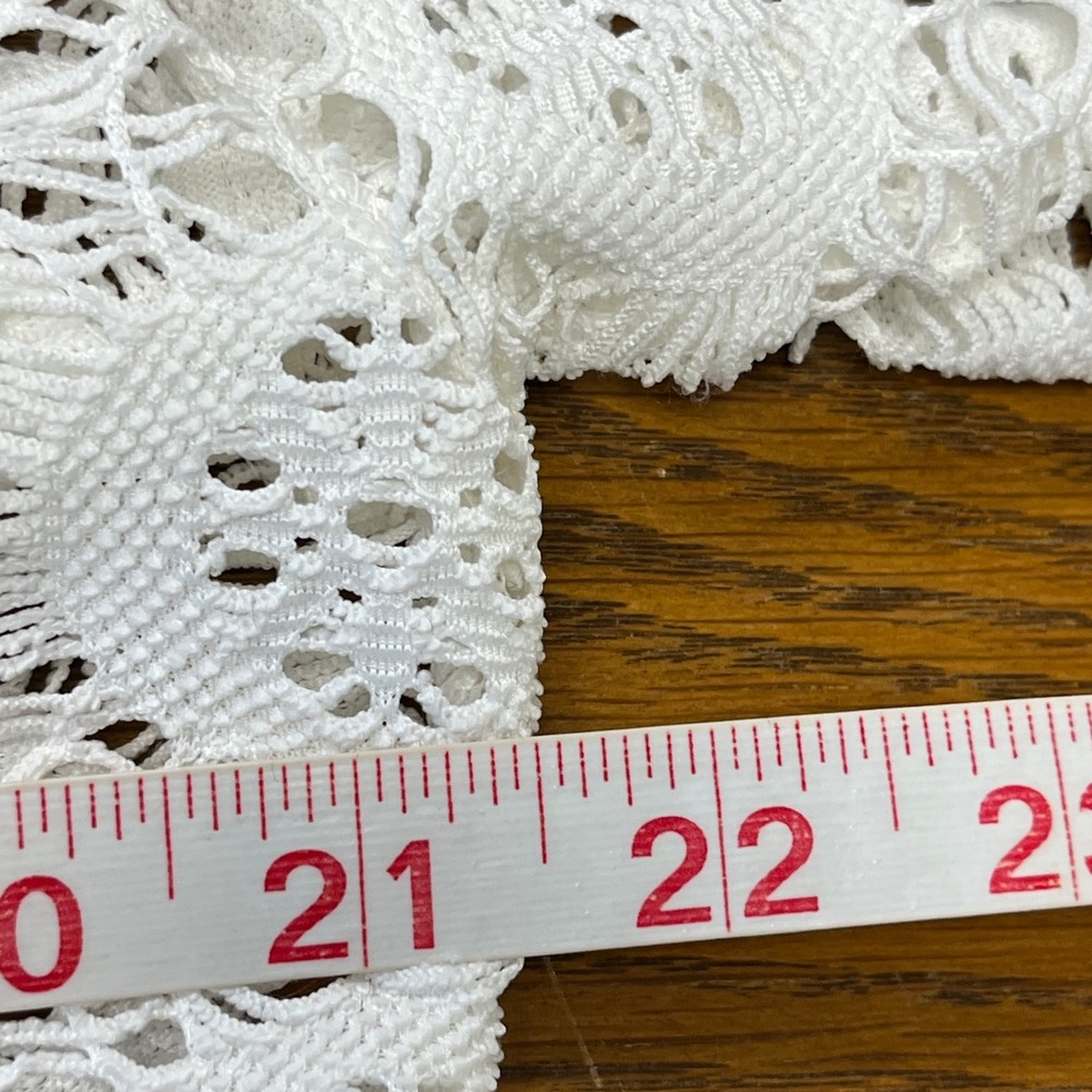 J VALDI Sheer White Lace V Neck 3/4 Sleeve Tunic Cover Up Dress L Swim‎ Vacation - Picture 10 of 12